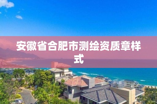 安徽省合肥市測繪資質章樣式