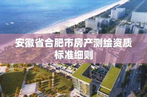 安徽省合肥市房產測繪資質標準細則