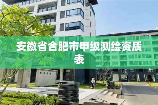 安徽省合肥市甲級測繪資質表