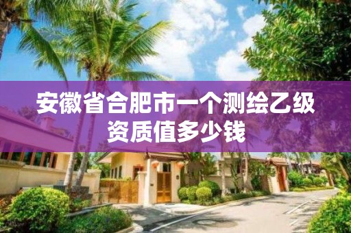 安徽省合肥市一個測繪乙級資質(zhì)值多少錢