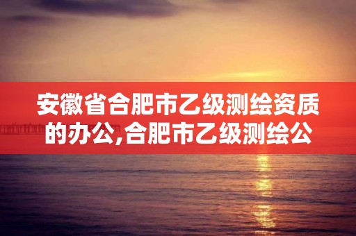 安徽省合肥市乙級測繪資質的辦公,合肥市乙級測繪公司。