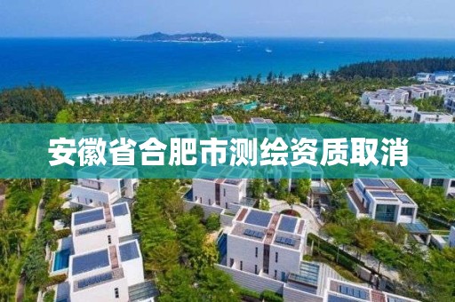 安徽省合肥市測繪資質(zhì)取消