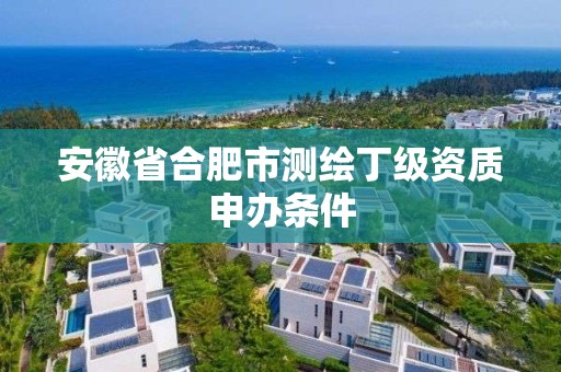 安徽省合肥市測繪丁級資質申辦條件