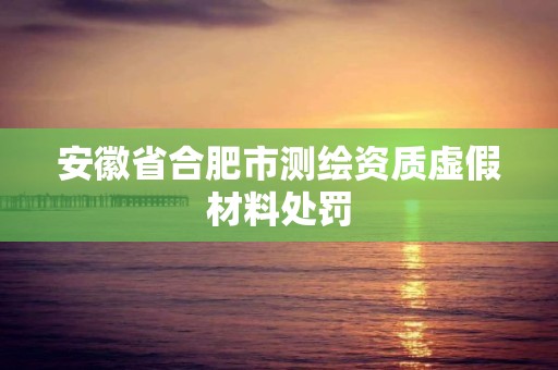 安徽省合肥市測繪資質虛假材料處罰