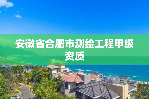 安徽省合肥市測繪工程甲級資質