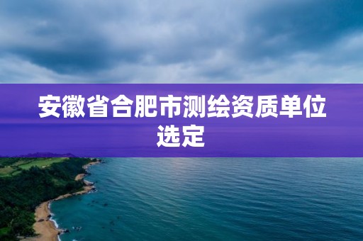 安徽省合肥市測繪資質單位選定