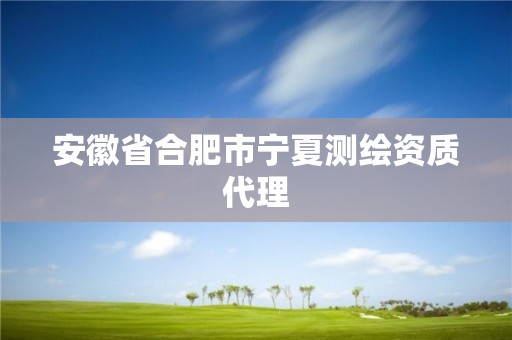 安徽省合肥市寧夏測繪資質(zhì)代理