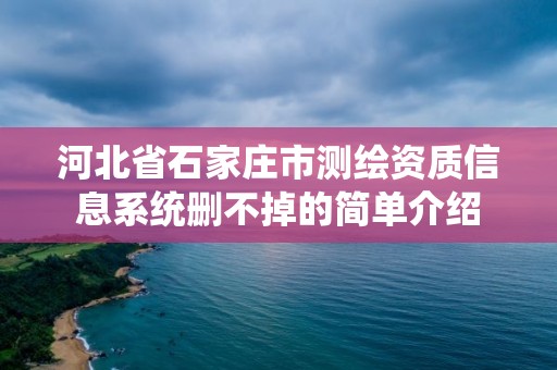 河北省石家莊市測繪資質(zhì)信息系統(tǒng)刪不掉的簡單介紹