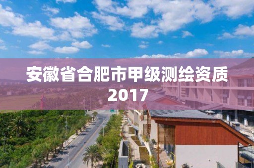 安徽省合肥市甲級測繪資質2017