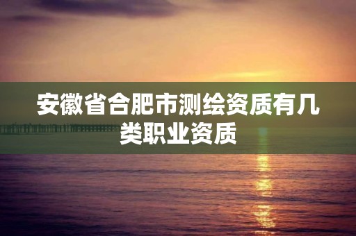 安徽省合肥市測繪資質有幾類職業資質