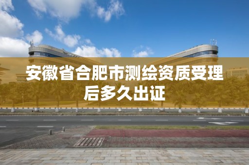 安徽省合肥市測繪資質受理后多久出證