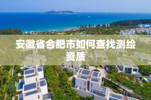 安徽省合肥市如何查找測(cè)繪資質(zhì)