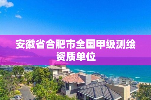 安徽省合肥市全國(guó)甲級(jí)測(cè)繪資質(zhì)單位