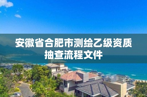 安徽省合肥市測繪乙級資質(zhì)抽查流程文件