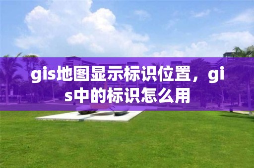 gis地圖顯示標識位置，gis中的標識怎么用