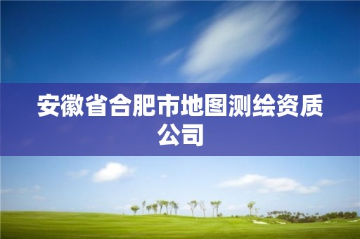 安徽省合肥市地圖測繪資質(zhì)公司