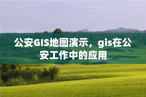 公安GIS地圖演示，gis在公安工作中的應用