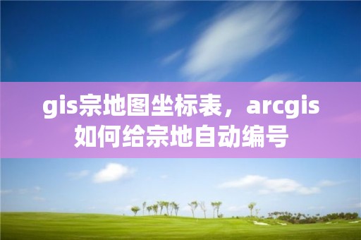 gis宗地圖坐標表，arcgis如何給宗地自動編號