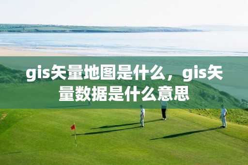 gis矢量地圖是什么，gis矢量數據是什么意思