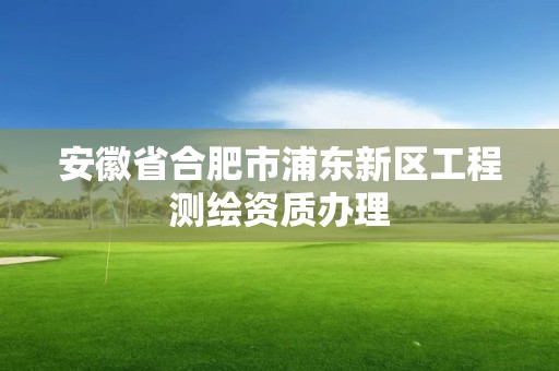 安徽省合肥市浦東新區工程測繪資質辦理