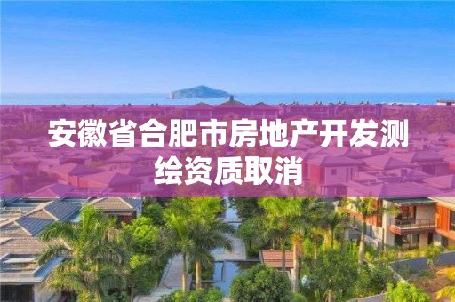 安徽省合肥市房地產開發測繪資質取消