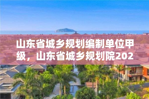 山東省城鄉規劃編制單位甲級，山東省城鄉規劃院2020年招聘