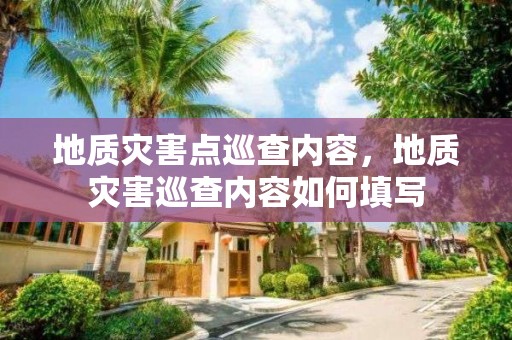 地質災害點巡查內容，地質災害巡查內容如何填寫