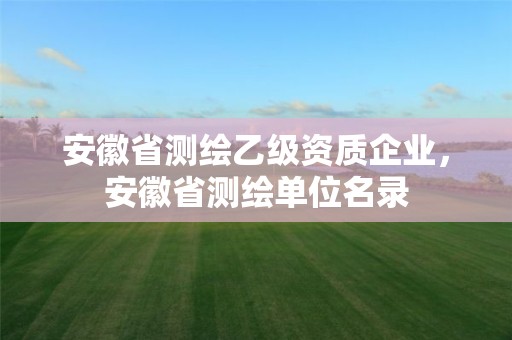 安徽省測繪乙級資質(zhì)企業(yè)，安徽省測繪單位名錄