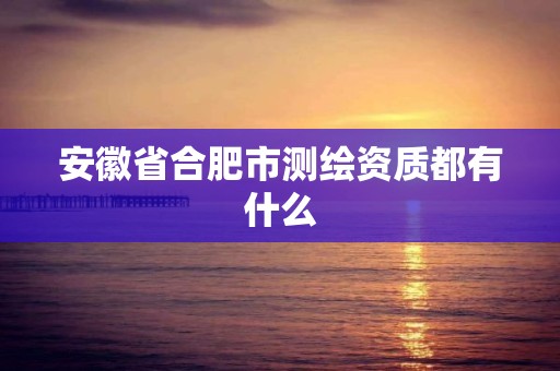 安徽省合肥市測繪資質都有什么