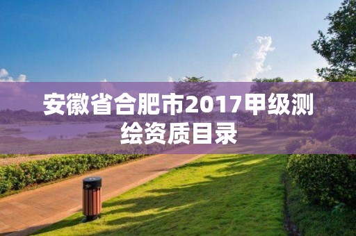 安徽省合肥市2017甲級測繪資質目錄