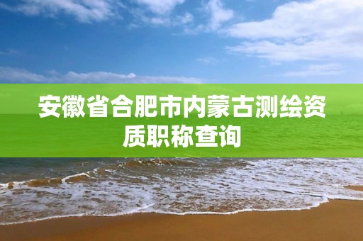 安徽省合肥市內蒙古測繪資質職稱查詢