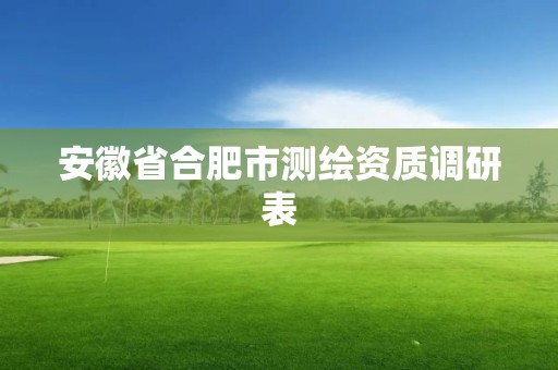 安徽省合肥市測繪資質調研表