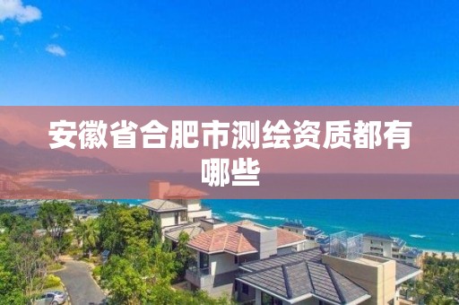 安徽省合肥市測繪資質都有哪些