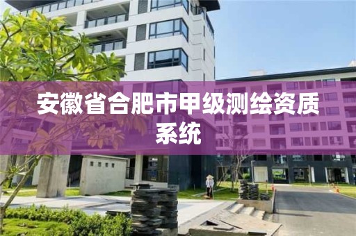 安徽省合肥市甲級測繪資質系統