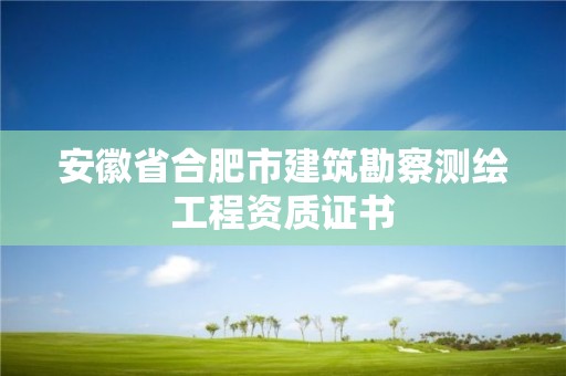 安徽省合肥市建筑勘察測繪工程資質證書