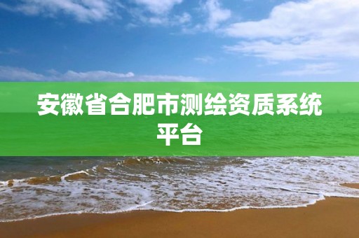 安徽省合肥市測繪資質系統平臺