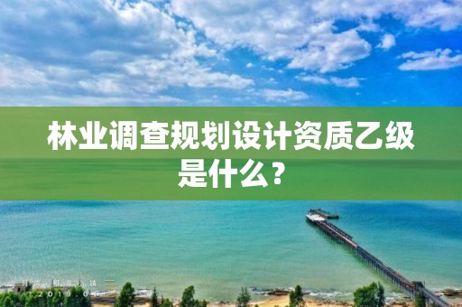 林業調查規劃設計資質乙級是什么？