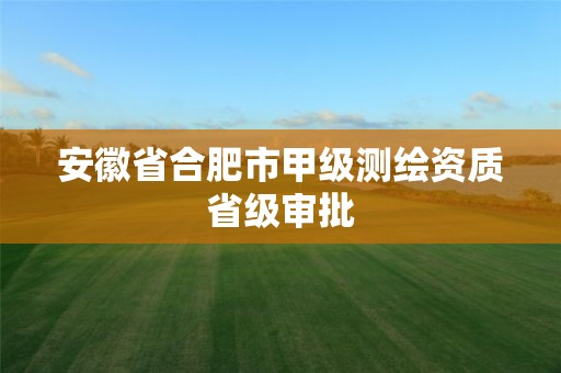 安徽省合肥市甲級測繪資質省級審批