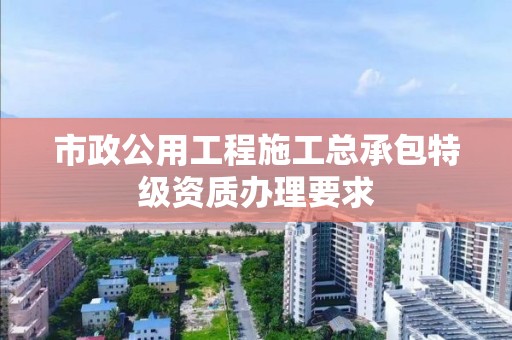 市政公用工程施工總承包特級資質辦理要求