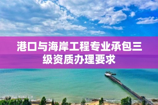 港口與海岸工程專業承包三級資質辦理要求