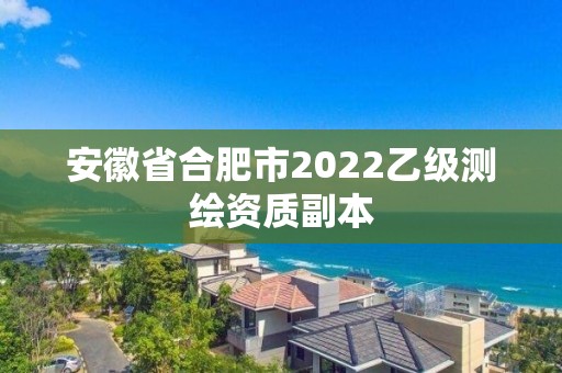 安徽省合肥市2022乙級測繪資質副本