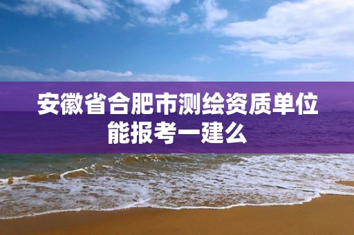 安徽省合肥市測繪資質單位能報考一建么