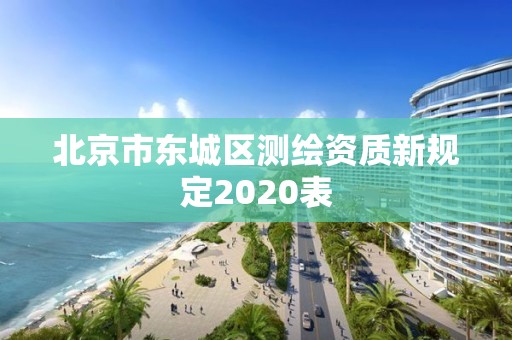 北京市東城區測繪資質新規定2020表