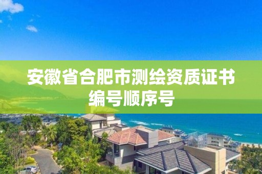 安徽省合肥市測繪資質證書編號順序號