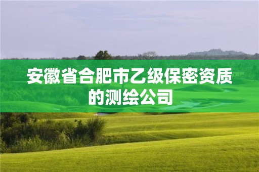 安徽省合肥市乙級(jí)保密資質(zhì)的測(cè)繪公司