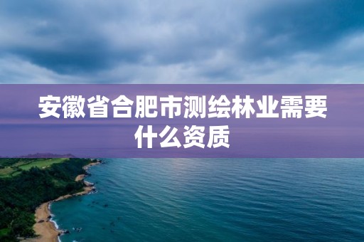 安徽省合肥市測繪林業(yè)需要什么資質(zhì)