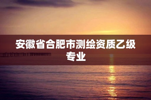 安徽省合肥市測繪資質乙級專業