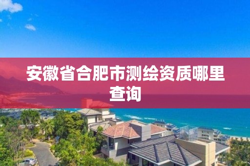 安徽省合肥市測繪資質哪里查詢