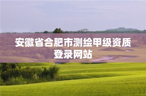 安徽省合肥市測繪甲級資質登錄網站