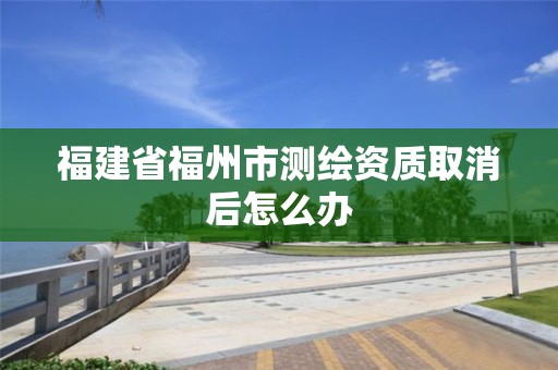 福建省福州市測繪資質(zhì)取消后怎么辦